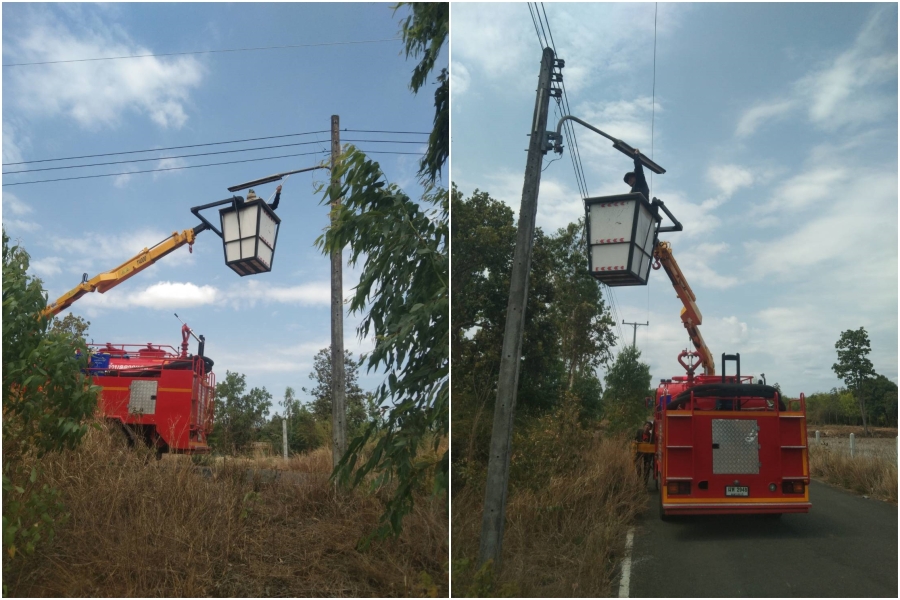 ซ่อมแซมไฟฟ้าสาธารณะภายในพื้นที่ บ้านนาบัว หมู่ที่ 10