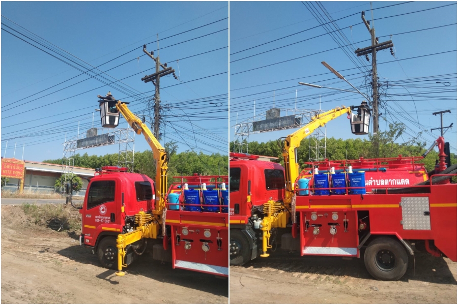 ติดตั้งโคมไฟสาธารณะ ณ หน้าปากทางเข้าตำบลตากแดด