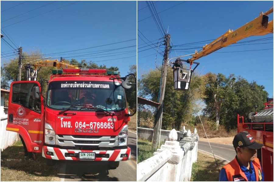 ซ่อมแซมไฟฟ้าสาธารณะภายในพื้นที่ บ้านไผ่ล้อม หมู่ที่ 5